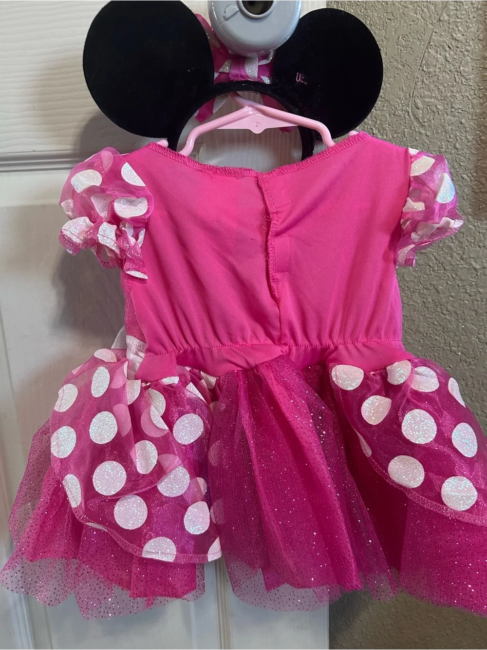 Disney Hot Pink Polka Dot Minnie Mouse Costume with Headband